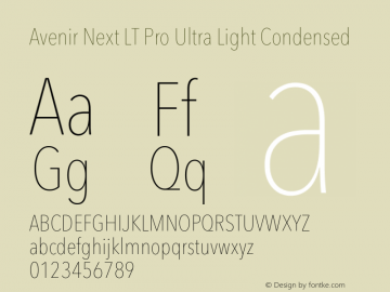 Avenir Next LT Pro Ultra Light Condensed Version 3.00图片样张