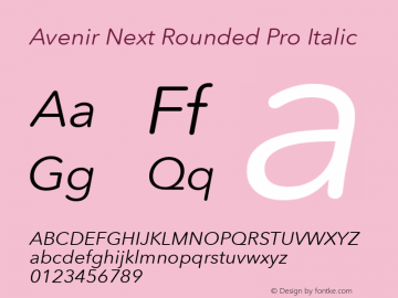 Avenir Next Rounded Pro Italic Version 2.00图片样张