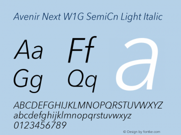 Avenir Next W1G SemiCn Light It Version 1.00图片样张