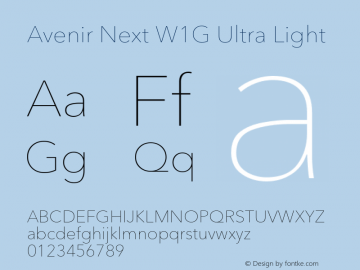AvenirNextW1G-UltraLight Version 2.003, build 9, s3图片样张