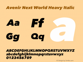 Avenir Next World Heavy It Version 1.00图片样张