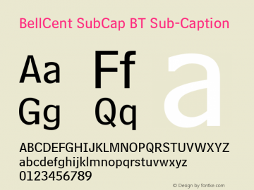 BellCent SubCap BT Sub-Caption Version 1.01 emb4-OT图片样张