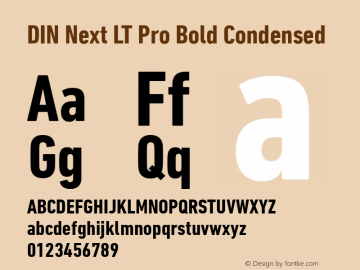 DIN Next LT Pro Bold Condensed Version 1.20图片样张
