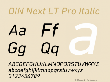 DIN Next LT Pro Italic Version 1.40图片样张