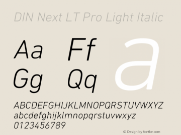 DIN Next LT Pro Light Italic Version 1.40图片样张