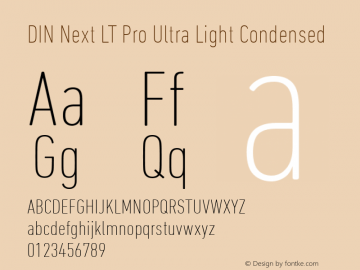 DIN Next LT Pro UltraLight Condensed Version 1.20图片样张
