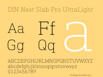 DIN Next Slab Pro UltraLight Version 1.00图片样张