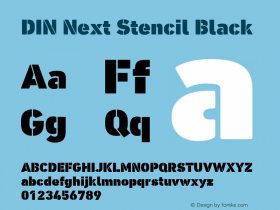 DIN Next Stencil Black Version 1.00, build 14, g2.4.2 b1013, s3图片样张