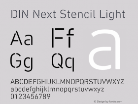 DIN Next Stencil Light Version 1.00, build 14, g2.4.2 b1013, s3图片样张