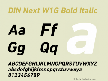 DIN Next W1G Bold Italic Version 1.40图片样张