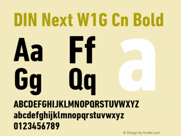 DIN Next W1G Cn Bold Version 1.00图片样张