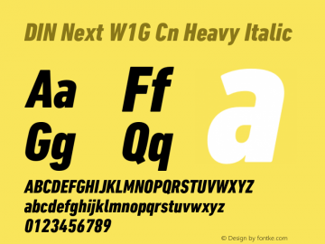DIN Next W1G Cn Heavy Italic Version 1.00图片样张