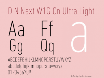 DIN Next W1G Cn Ultra Light Version 1.00图片样张