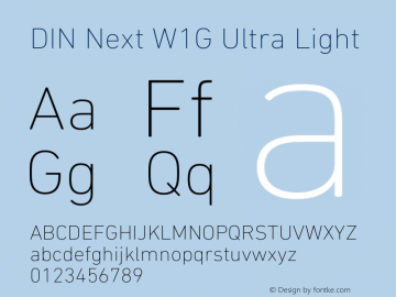 DIN Next W1G UltraLight Version 1.40图片样张