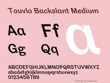 Touvlo Backslant Medium Version 1.00图片样张