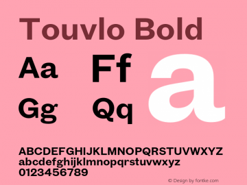 Touvlo Bold Version 1.00图片样张