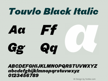 Touvlo Black Italic Version 1.00图片样张