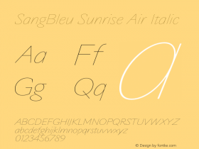 SangBleu Sunrise Air Italic Version 2.500图片样张