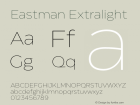 Eastman Extralight Version 1.001;hotconv 1.0.109;makeotfexe 2.5.65596图片样张