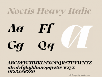 Noctis Heavy Italic Version 1.000;hotconv 1.0.109;makeotfexe 2.5.65596图片样张