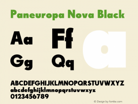 Paneuropa Nova Black Version 1.001;PS 001.001;hotconv 1.0.88;makeotf.lib2.5.64775图片样张