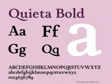 Quieta Bold Version 1.000;hotconv 1.0.109;makeotfexe 2.5.65596图片样张
