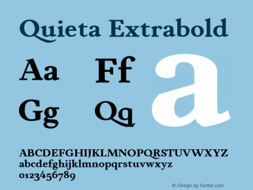 Quieta Extrabold Version 1.000;hotconv 1.0.109;makeotfexe 2.5.65596图片样张