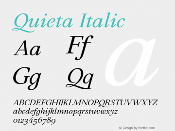 Quieta Italic Version 1.000;hotconv 1.0.109;makeotfexe 2.5.65596图片样张
