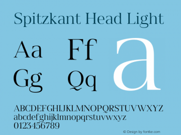 Spitzkant Head Light Version 1.000;hotconv 1.0.109;makeotfexe 2.5.65596图片样张