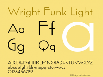 Wright Funk Light Version 1.000;hotconv 1.0.109;makeotfexe 2.5.65596图片样张