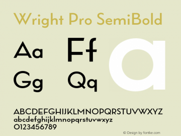 Wright Pro SemiBold Version 1.000;hotconv 1.0.109;makeotfexe 2.5.65596图片样张