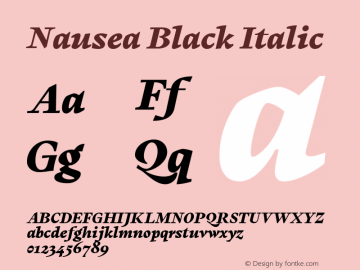 Nausea Black Italic Version 1.000 | FøM Fix图片样张