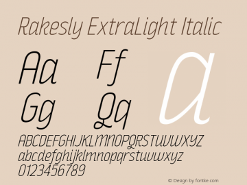 RakeslyEl-Italic Version 1.102图片样张