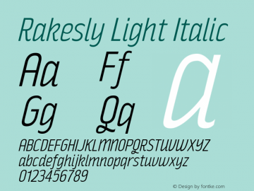 RakeslyLt-Italic Version 1.102图片样张