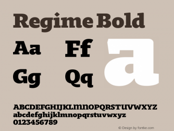 Regime Bold Version 1.101;PS 001.101;hotconv 1.0.88;makeotf.lib2.5.64775图片样张