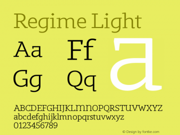 Regime Light Version 1.101;PS 001.101;hotconv 1.0.88;makeotf.lib2.5.64775图片样张