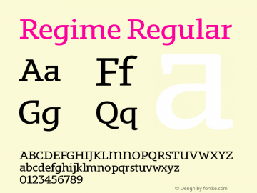 Regime Regular Version 1.101;PS 001.101;hotconv 1.0.88;makeotf.lib2.5.64775图片样张