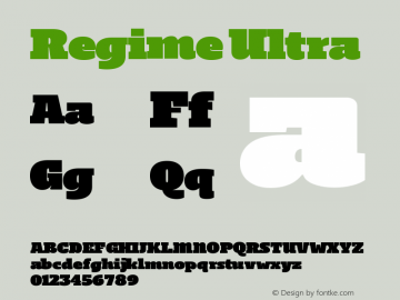 Regime Ultra Version 1.101;PS 001.101;hotconv 1.0.88;makeotf.lib2.5.64775图片样张