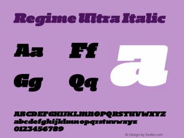 Regime Ultra Italic Version 1.101;PS 001.101;hotconv 1.0.88;makeotf.lib2.5.64775图片样张