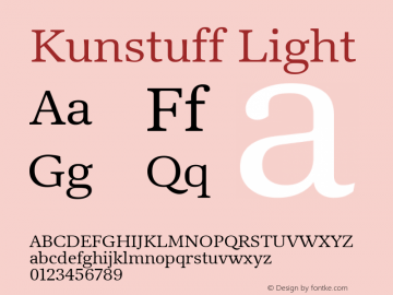 Kunstuff Light Version 1.002;PS 1.2;hotconv 1.0.88;makeotf.lib2.5.647800图片样张