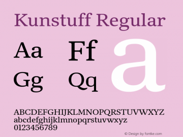 Kunstuff Regular Version 1.002;PS 1.2;hotconv 1.0.88;makeotf.lib2.5.647800图片样张