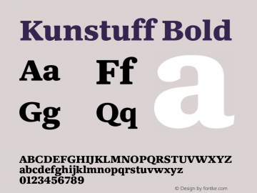 Kunstuff Bold Version 1.002;PS 1.2;hotconv 1.0.88;makeotf.lib2.5.647800图片样张