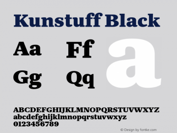 Kunstuff Black Version 1.002;PS 1.2;hotconv 1.0.88;makeotf.lib2.5.647800图片样张