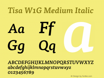 Tisa W1G Medium Italic Version 1.000图片样张
