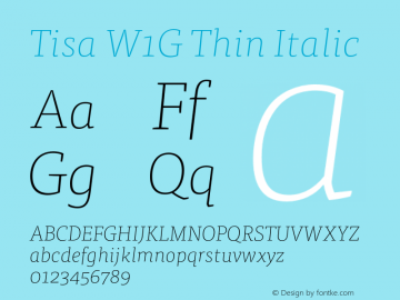 Tisa W1G Thin Italic Version 1.000图片样张