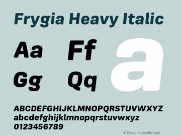 Frygia Heavy Italic Version 1.30 | FøM Fix图片样张