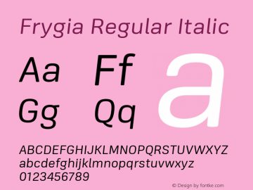 Frygia Regular Italic Version 1.30 | FøM Fix图片样张
