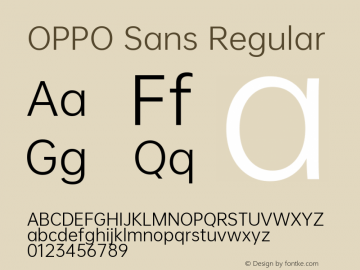 OPPO Sans Regular Version 19.154图片样张