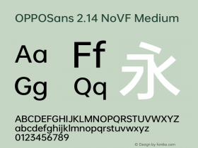 OPPOSans 2.14 NoVF Medium Version 2.14图片样张