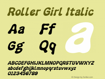 Roller Girl Italic 1.001;hotconv 1.0.109;makeotfexe 2.5.65596图片样张